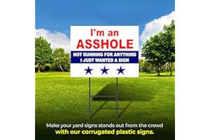 Work House Signs I'm A NOT Running for Anything President Yard Sign Road Sign with Stand
