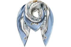 SHIROUYU 100% Pure Mulberry Silk Scarf 35" Large Square Lightweight Headscarf –Women’s Hair Wraps The shawl-With Gift Packed