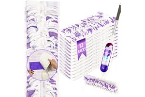 FRESCARES 12 Count Disposable Mopping Pads Compatible with Swiffer,PowerMop Multi-Surface Floor Mop Pad Refills,Repalcement Pads for Floor Cleaning