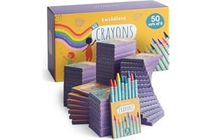 THE TWIDDLERS - 50 boîtes de crayons de cire pour enfants, 8 crayons par boîte, 400 au total – Couleurs mélangées, parfaits p