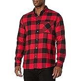 HUGO Men's Relaxed Fit Checked Pattern Flannel Button Down Shirt