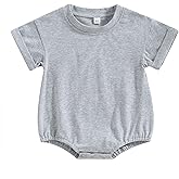 DOSYZTO Baby Boy Girl Bubble Shirt Romper Outfit Short Sleeve Summer Bodysuit Top Newborn Oversized Crewneck Jumpsuit