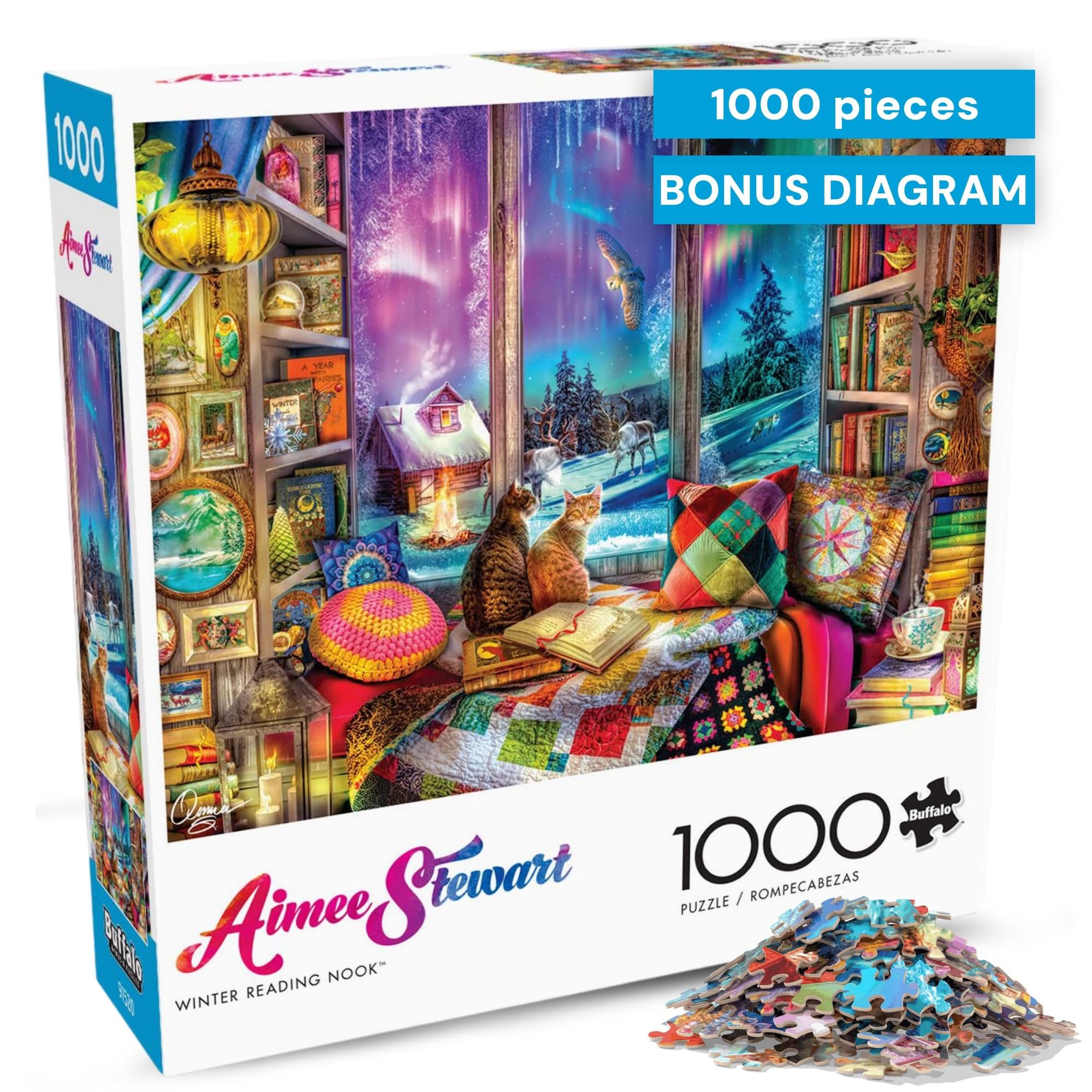 Buffalo Games - Aimee Stewart - Winter Reading Nook - 1000 Piece Jigsaw Puzzle