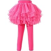 elamccor Baby Toddler Girls' Tutu Leggings Tulle Ruffle Skirted Pants 2-6T
