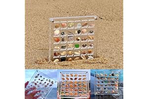 NENRTE Acrylic Magnetic Seashell Display Box, Advantageouse Acrylic Magnetic Seashell Display Box, Seashell Storage Box, Clear Acrylic Diamond Gemstone Beads Storage Display Organizer Box (36 grids)