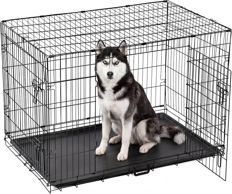 Vivo Technologies Large Dog Crate 36 Front & Side Doors with Tray