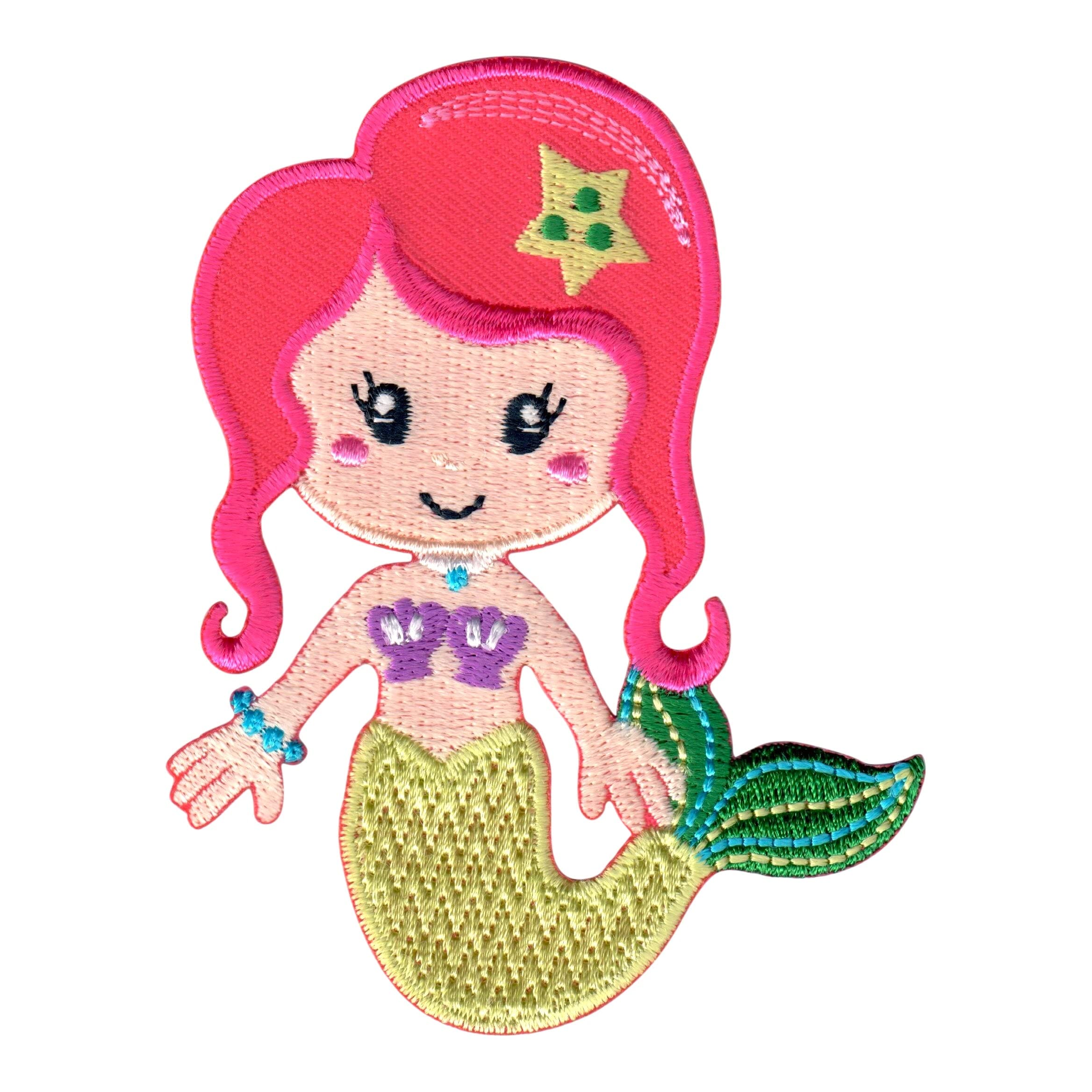 PatchMommy Mermaid Iron-On Patch - Premium Embroidered, Washable - 3.5" x 2.75" - Durable Applique for Jackets & Backpacks