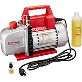 Robinair 15300 VacuMaster Vacuum Pump - 35 Micron Rating | For Air Conditioning and Refrigeration Service; 2-Stage Pump, 3 CFM Free Air Displacement, 1/3HP 115V/60HZ Motor