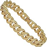 LIFETIME JEWELRY 12mm Miami Curb Cuban Link Chain Bracelet for Men 24k Gold Plated