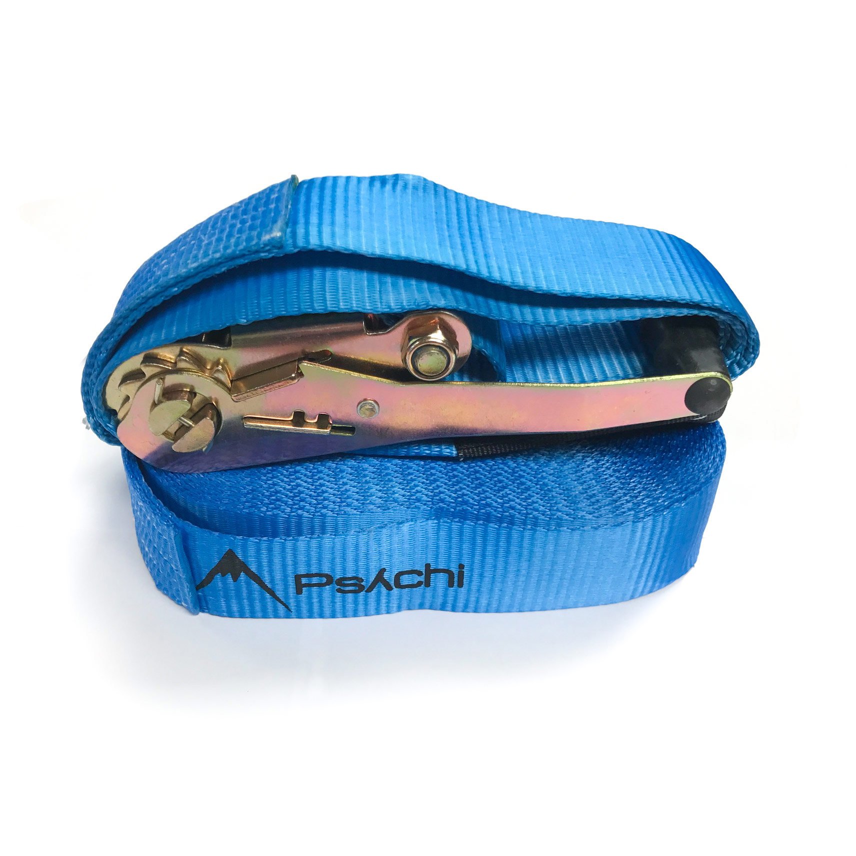 Psychi Barefoot Slackline Funline Jibline Kit | Full set with Ratchet Strap 5M 50mm | Fun for Adults and Kids (Blue)…