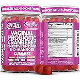 Clean Nutra Vaginal Probiotic Gummies for Women Cranberry Digestive Enzymes D Mannose Womens Probiotic Dmannose Horsetail Bromelain Chicory Fiber Feminine Care Prebiotics Inulin Papaya Enzyme Gummy
