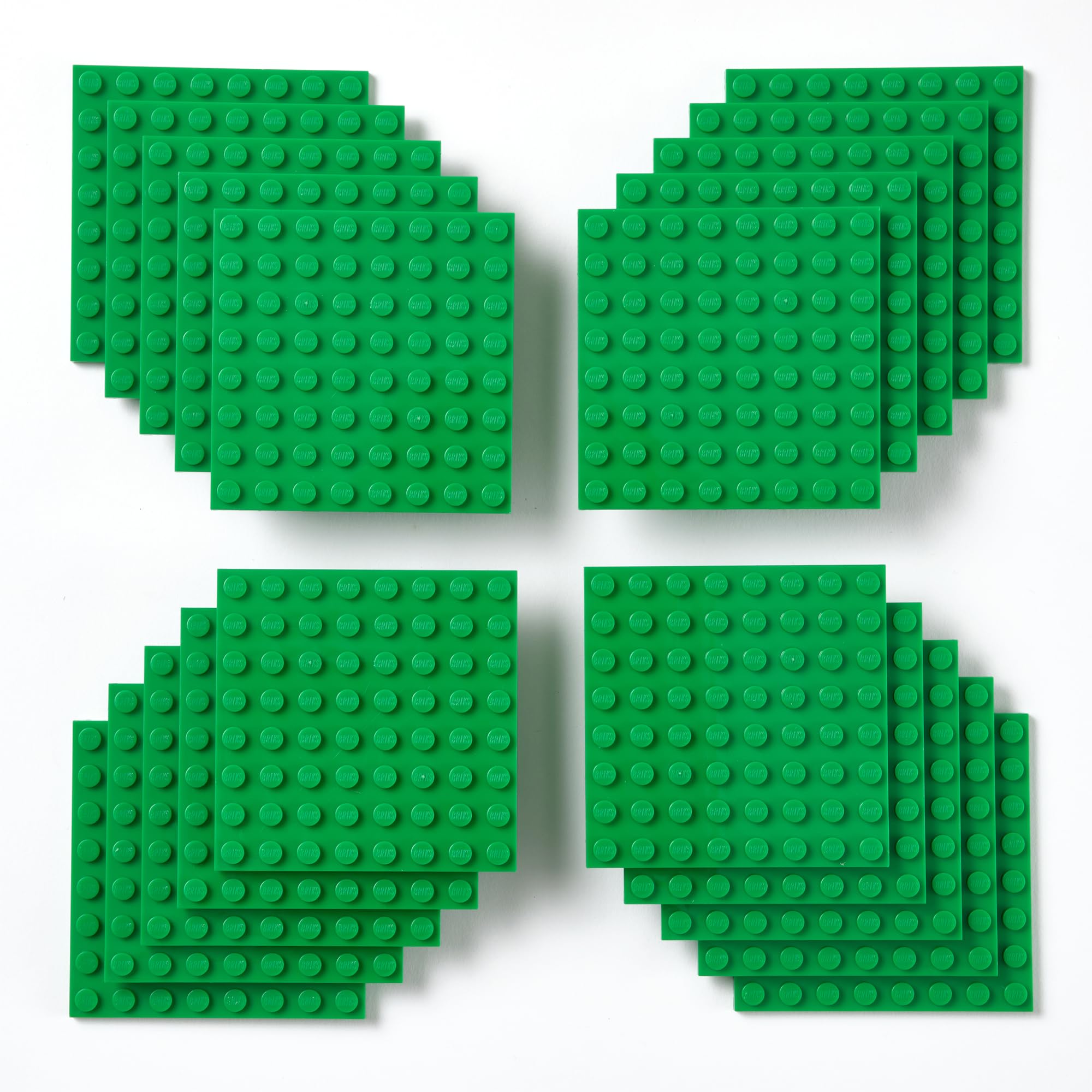 Photo 1 of Strictly Briks Classic Building Brick Baseplates, Green, 20 Pieces, 8x8 Studs, Creative Play Set for Ages 3 and Up, 100% Compatible with All Major Brick Brands