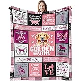 SENHIJI Golden Retriever Gifts for Women, Birthday Golden Retriever Lover Memorial Present Throw Blanket 50"X60"