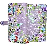 Shag Wear Vintage Hummingbird Large Wallet for Women and Teen Girls Vegan Faux Leather Purple 7"