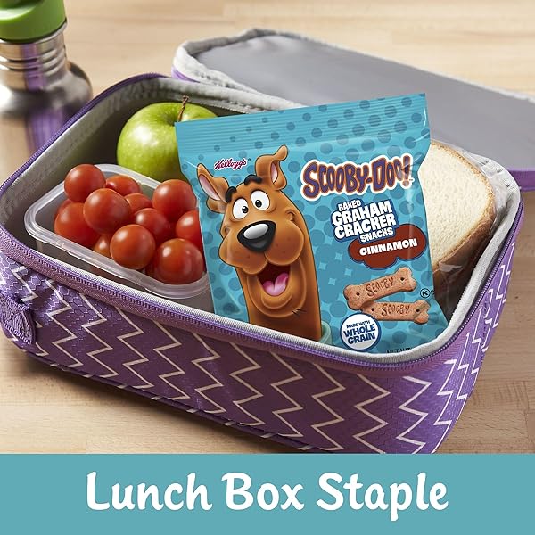 KELLOGG’S SCOOBY-DOO! BAKED GRAHAM CRACKER SNACKS, LUNCH SNACKS, SNACK CRACKERS, CINNAMON (40 POUCHES)