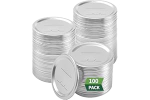 Canning Lids Regular Mouth, 100 Count - 70MM Mason Jar Lid Split-Type with Airtight Seal and Leak proof Canning Lids for Ball