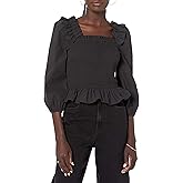 The Drop Women's Marisol Long-Sleeve Ruffle Smocked Top