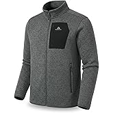 Pioneer Camp Men's Fleece Jackets Full Zip Lightweight Winter Warm with Zipper Pockets Athletic Camping Outwear Coat