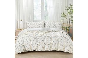 SAPHREAS Yellow Calla Lily Flowers Duvet Cover Set 3pcs Queen Size Water Ink Floral Botanical Bedding Comforter Cover Set 100% Cotton 1 Duvet Cover 90"x90" 2 Pillow Shams, Comforter Not Included