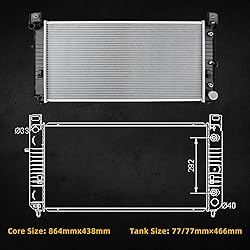 DWVO 34 Inch Core Radiator Compatible with Chevy