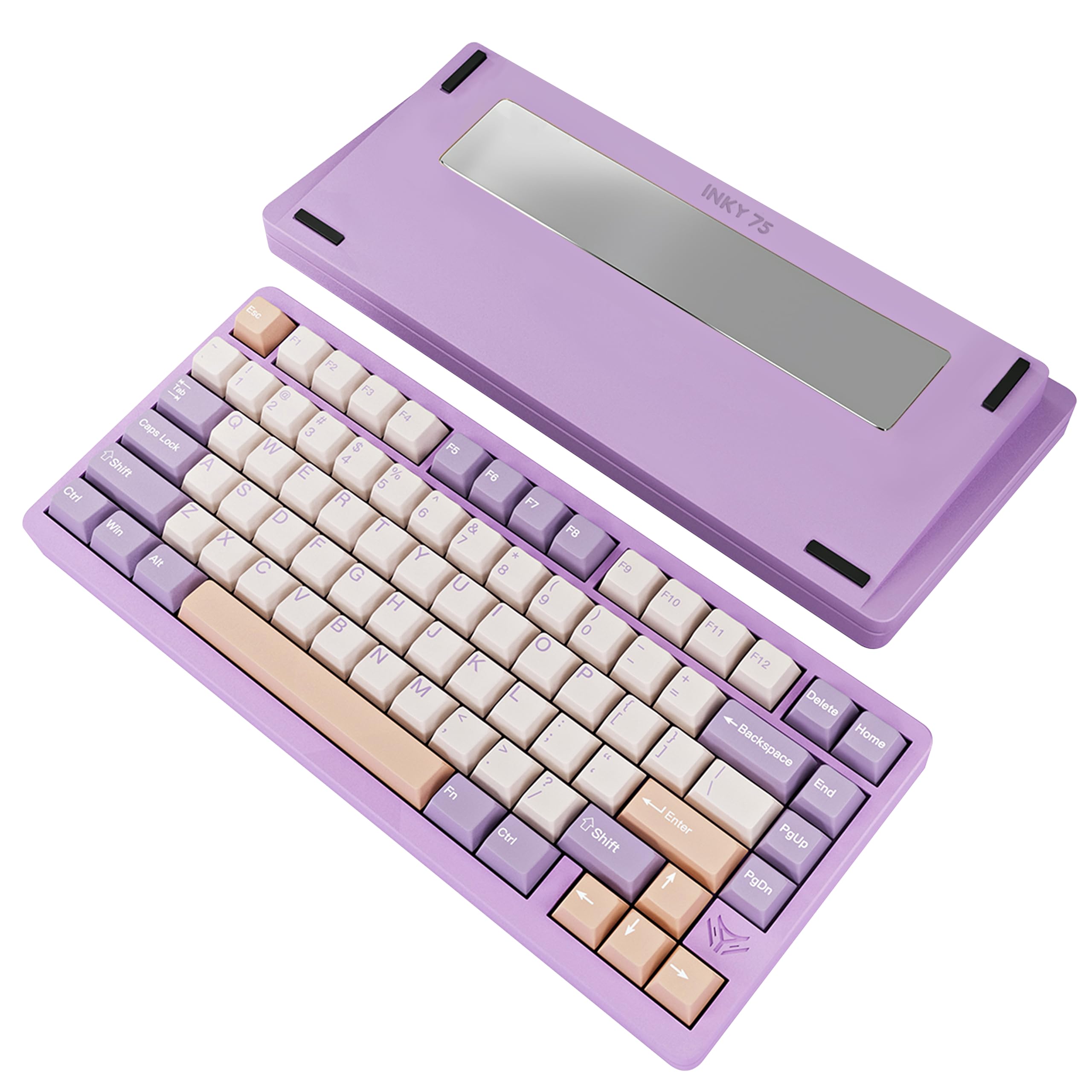 Photo 1 of MK INKY75 Mechanical Keyboard with Full Aluminum Wireless Mechanical Gaming Keyboard, 75% Layout Mechanical KeyBoard BT/2.4G/USB-C,Hot Swappable, Creamy Sounding, RGB/PP/4000mAh(Dream Lavender)