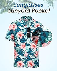 Poekuao Men's Hawaiian Matching Set Summer Beach