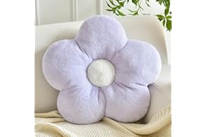 ZCNYCLAM Flower Pillows, Soft Flower Shaped Pillow with Home Decorative for Couch Chair Bed,Flower Floor Throw Pillows for Adults Bedroom Living Room (Lavender Purple, 15 Inches)