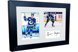 Kitbags & Lockers 12x8 A4 Quinn Hughes Vancouver Canucks NHL Autographed Signed Signature Photo Photograph Picture Frame Ice 