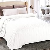 Whale Flotilla Flannel Fleece Twin Size Blanket for Bed, Soft Fluffy Velvet Bedspread Coverlet with Decorative Vintage Pattern for All Season, Warm and Lightweight, 90x66 Inch, White