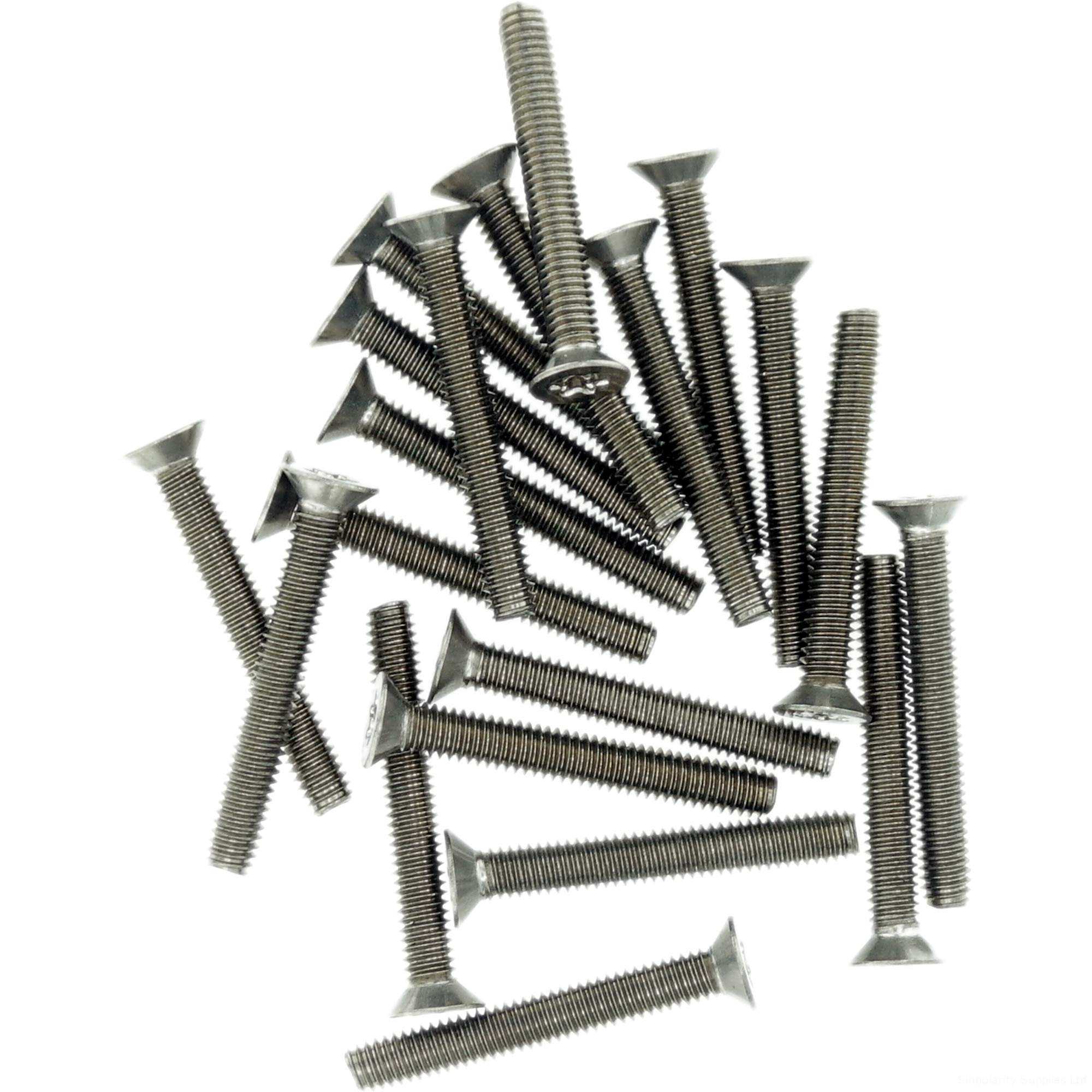 M6 (6mm x 16mm) TX Socket Countersunk Thread Rolling Screw - Stainless Steel (A2) (Pack of 20)