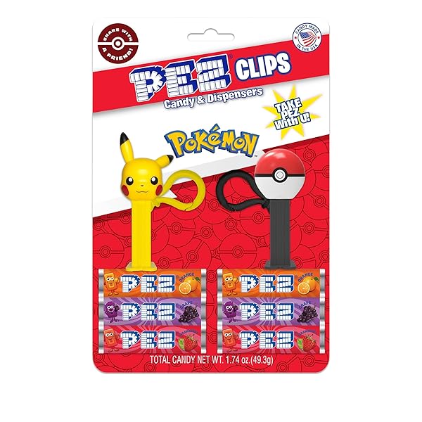 POKEMON PEZ CLIPS (TWO MINI PEZ DISPENSERS ON...
