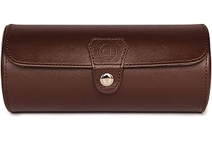 CASE ELEGANCE Travel Watch Case Roll Organizer for Men | Vegan Faux Leather Watch Display Case | Watch Display, Storage & Holder | Watch Case for Men's Watch Collection | Watch Holder for Men | Brown