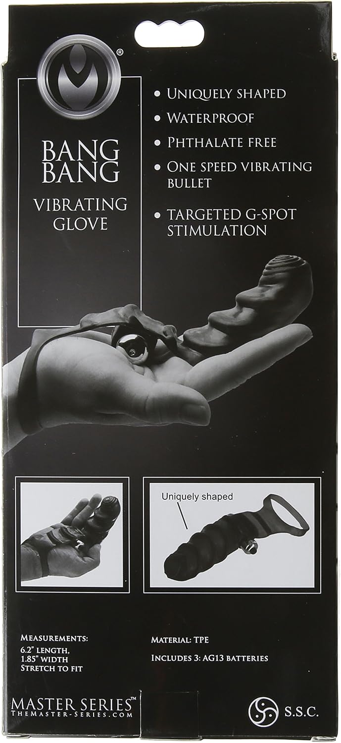 Bang Bang G-Spot Vibrating Finger Glove, Black, 18 - Image 5
