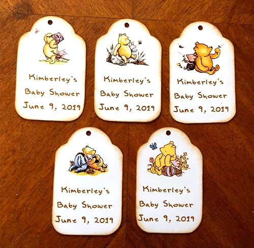 Amazon Com 20 Classic Winnie The Pooh Baby Shower Tag Personalize