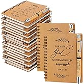 Kosiz 60 Pcs/30 Set Christian Gifts Bulk Include Spiral Notebook and Bible Ballpoint Pen Christian Notebook Religious Prayer Journal Mother's Day Church Gift for Women Men Pastor Sunday School Teacher