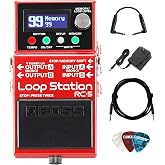 Boss RC-5 Loop Station | Bundle with Gearlux Power Supply, Instrument Cable, Patch Cable, and Picks