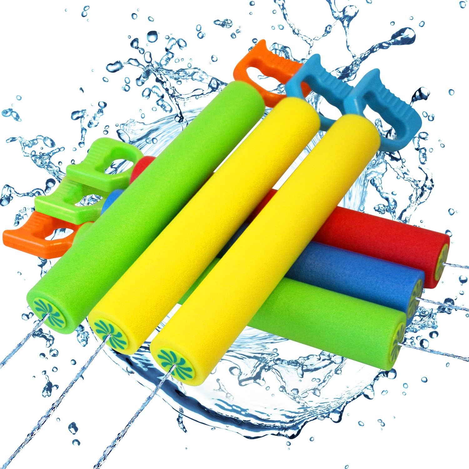 Comken 6 Pack Water Guns for Kids, Foam Water Blaster Squirt Guns,Easy to Carry,Perfect Outdoor Play Game Toys for Summer in Garden,Swimming Pool or Beach: Toys & Games