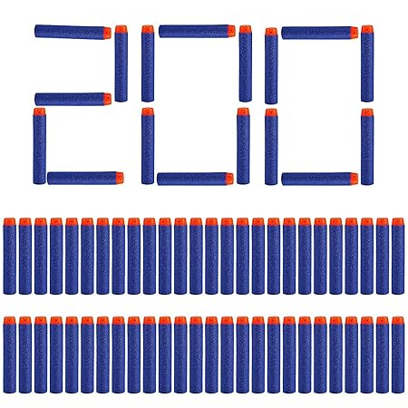HONGCI Schaumstoff-Geschosse für Nerf N-Strike Blaster der Elite-Serie, Munition für Spielzeugpistolen, 7,2 cm, Blau, 200 Stü