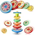 Sepco 4 Sets of 20PCS Super Stacking Spinning Tops Stackable Gyroscope Spinner Top Tower with Launcher Kit Manual Stacked Gyro Stack Spin Toys for Boys and Girls School Students Prizes