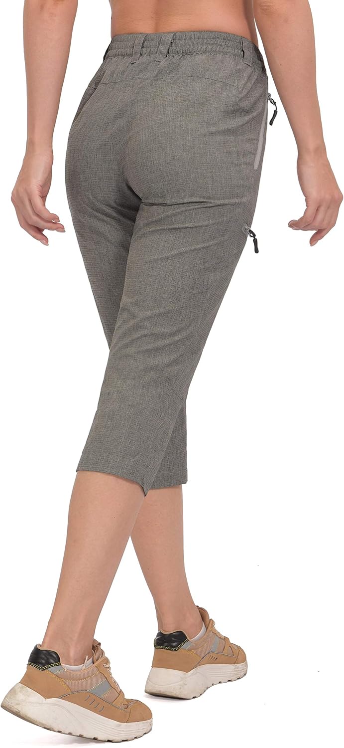 Mapamyumco Women's Ultra Breathable Lightweight Quick Dry Capri Pants Slim Golf Hiking: Clothing