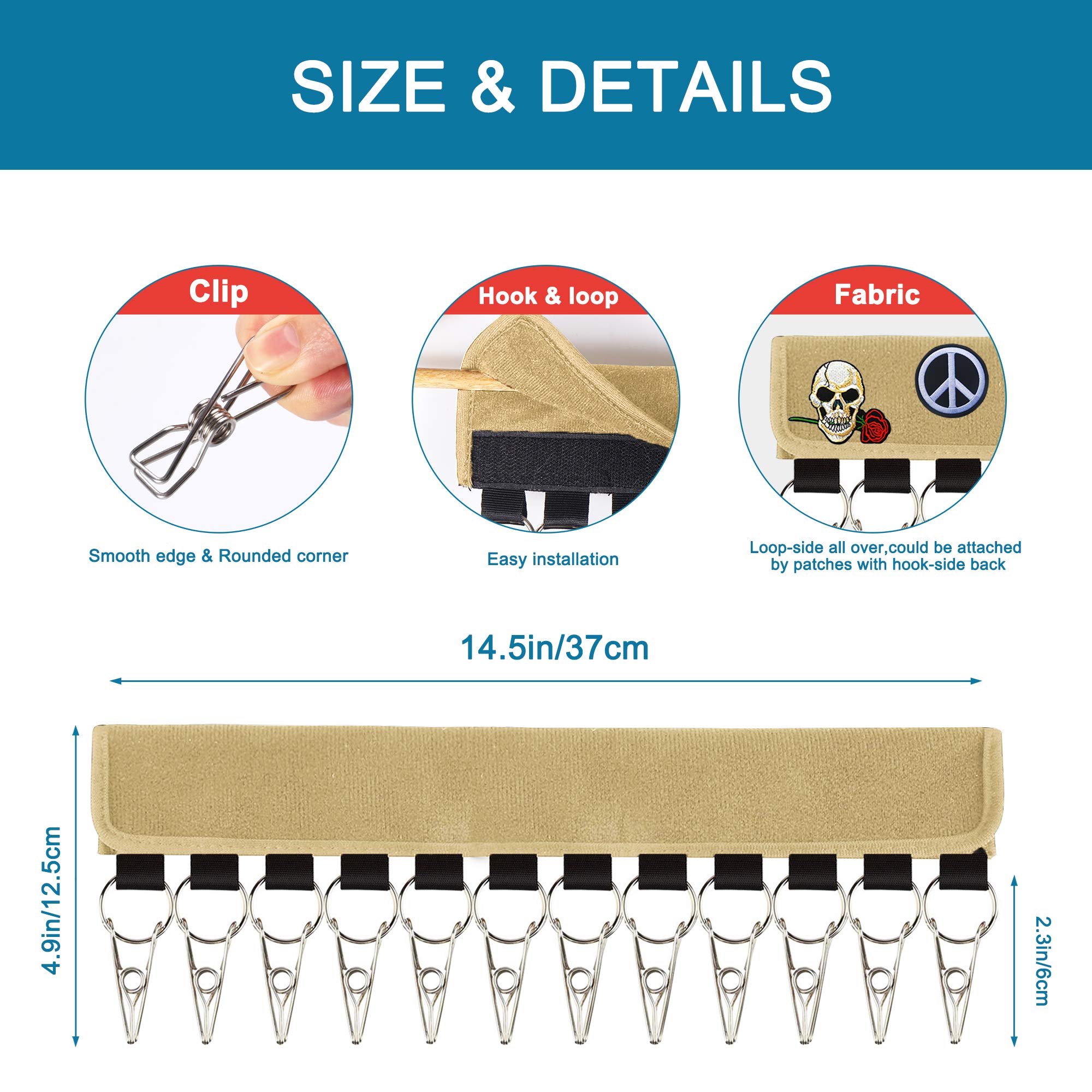 B.SHINE Hat Rack Cap Organizer - 12 Clips Hanging Baseball Caps Holder with Dust Cover