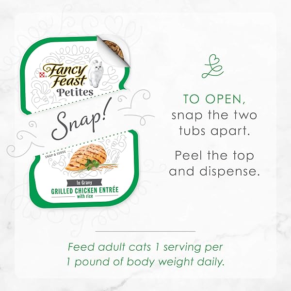 PURINA FANCY FEAST PETITES GRILLED CHICKEN ENTRÉE WITH RICE IN GRAVY GOURMET WET CAT FOOD – (PACK OF 12) 2.8 OZ. TUBS