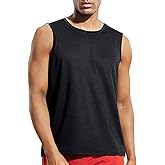 MIER Men’s Sleeveless Tank Top Dry Fit Workout Muscle Tee Shirt for Running Athletic Gym Sports Training, Moisture Wicking