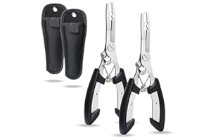 JOE CAST NEWPORT Stainless Steel Fishing Pliers Tool, Split Ring, Hook Remover, Line Cutter, Lightweight Fishing Plier, Ocean Fishing, Fly Fishing, Ice Fishing Gear, Gift for Fishermen, 2 Pack Set