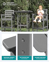 SERWALL 4 Pieces Outdoor Patio Bar Set with 9ft