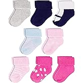 Rising Star Baby Socks for Boys & Girls - Newborn to 12 Months - Thick Cotton Terry Cuff Socks