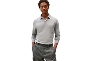 Tommy Hilfiger Men's Long Sleeve Polo Shirts in Regular Fit with Stretch and Organic Pique Cotton