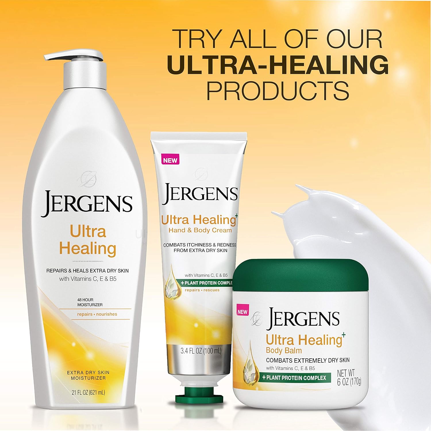 Jergens Ultra Healing Dry Skin Moisturizer, 32 Ounce Body Lotion, for Absorption into Extra Dry Skin, with HYDRALUCENCE blend, Vitamins C, E, and B5 : Body Lotions : Beauty