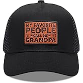 Men's Hat Gifts, Funny Hats Gifts for Grandpa, Adjustable Baseball Cap, Men's Dad Hat with Leather Pattern Trucker Hat