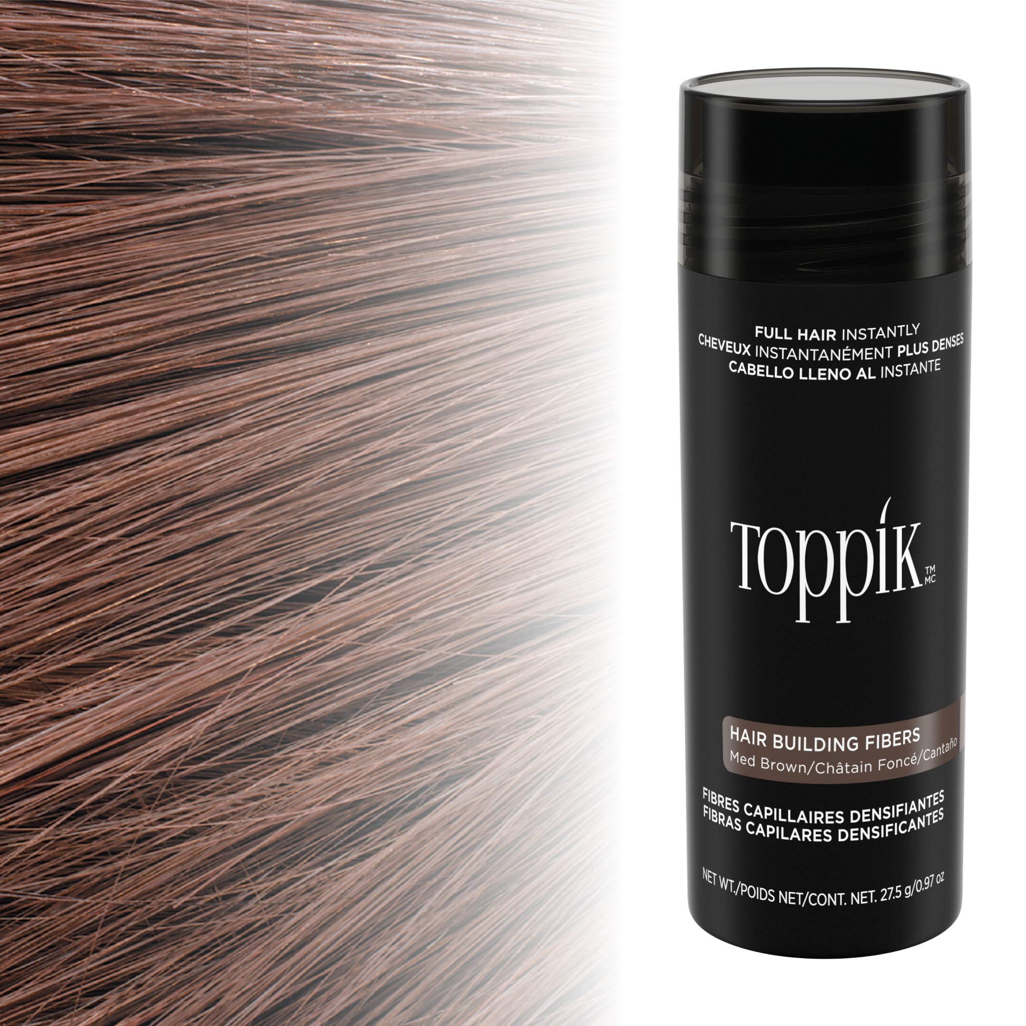 TOPPIK Hair Building Fibers, Fill In Fine or Thinning Hair Instantly Thicker, Fuller Looking Hair 9 Shades,4 size options